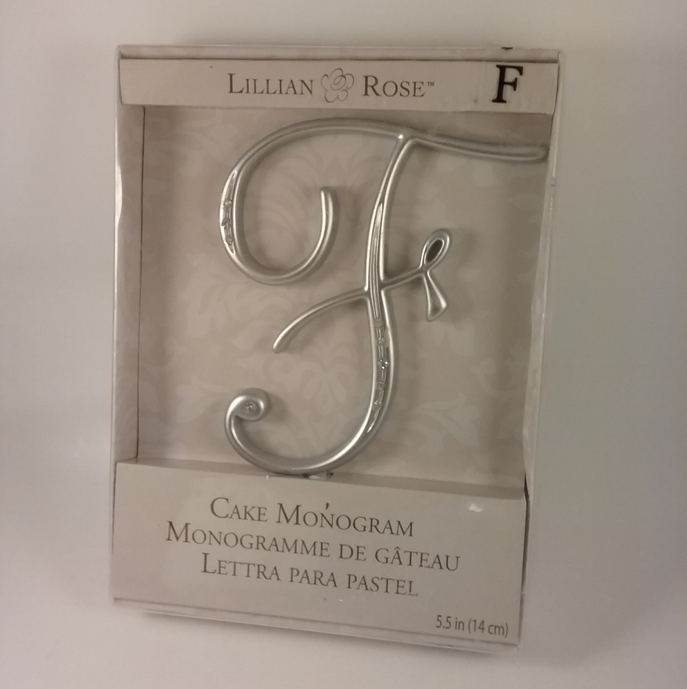 Lillian Rose Monogram F Cake Topper